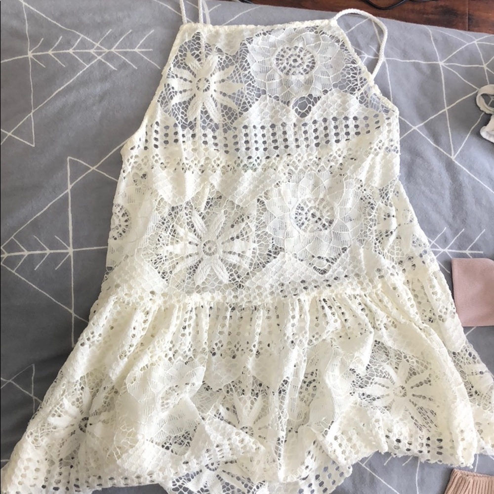 Lace swim coverup tunic